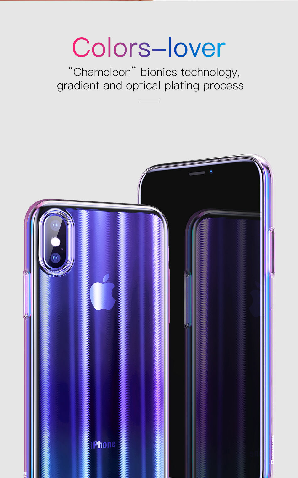 BASEUS Aurora kryt pre iPhone XS – modrá