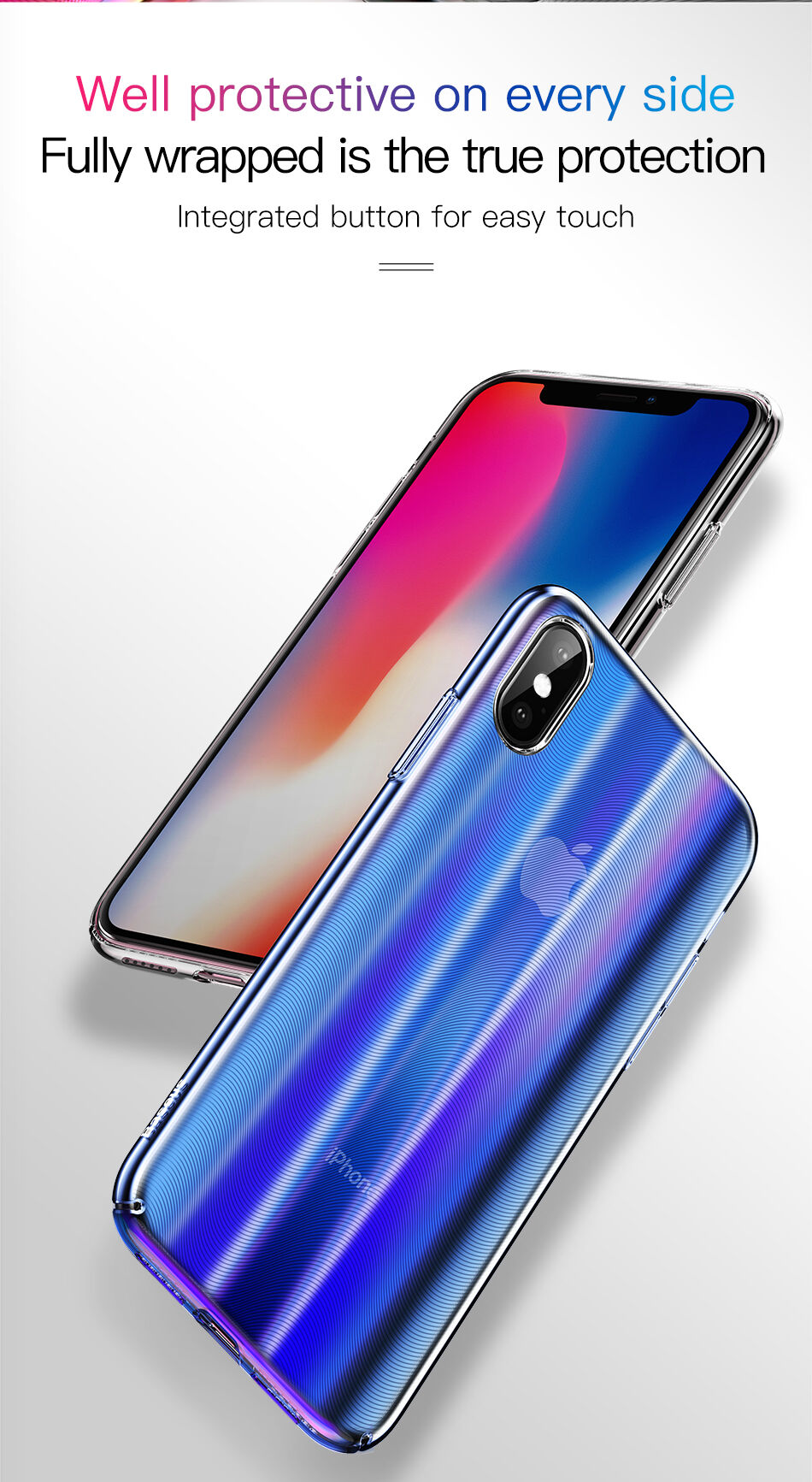 BASEUS Aurora kryt pre iPhone XS – modrá