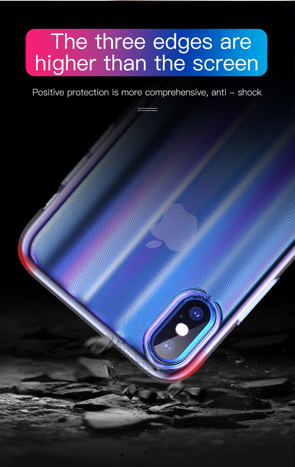 BASEUS Aurora kryt pre iPhone XS – modrá
