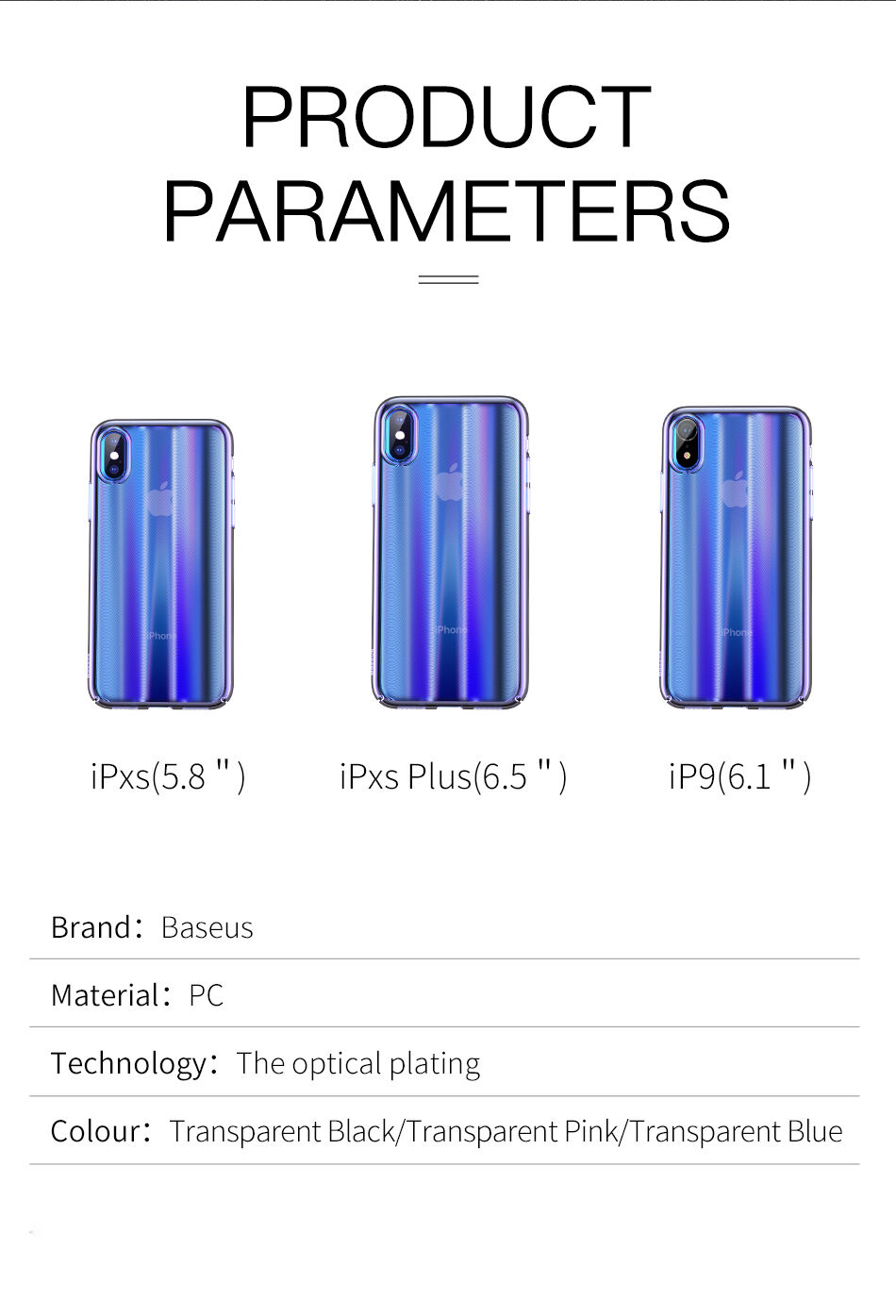 BASEUS Aurora kryt pre iPhone XS – modrá