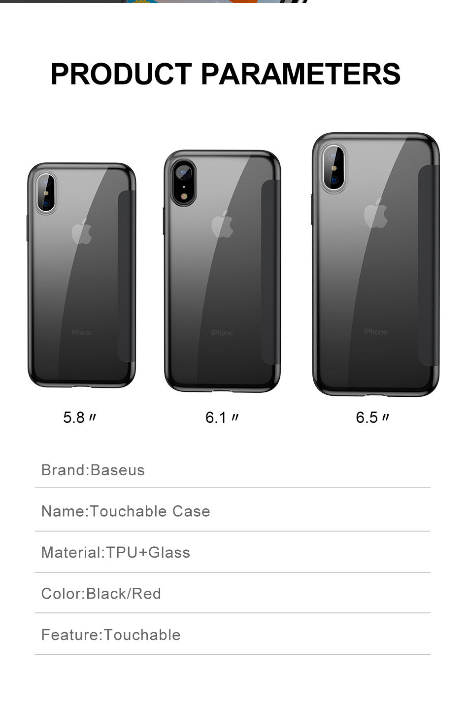BASEUS flipové puzdro pre iPhone XS – červená