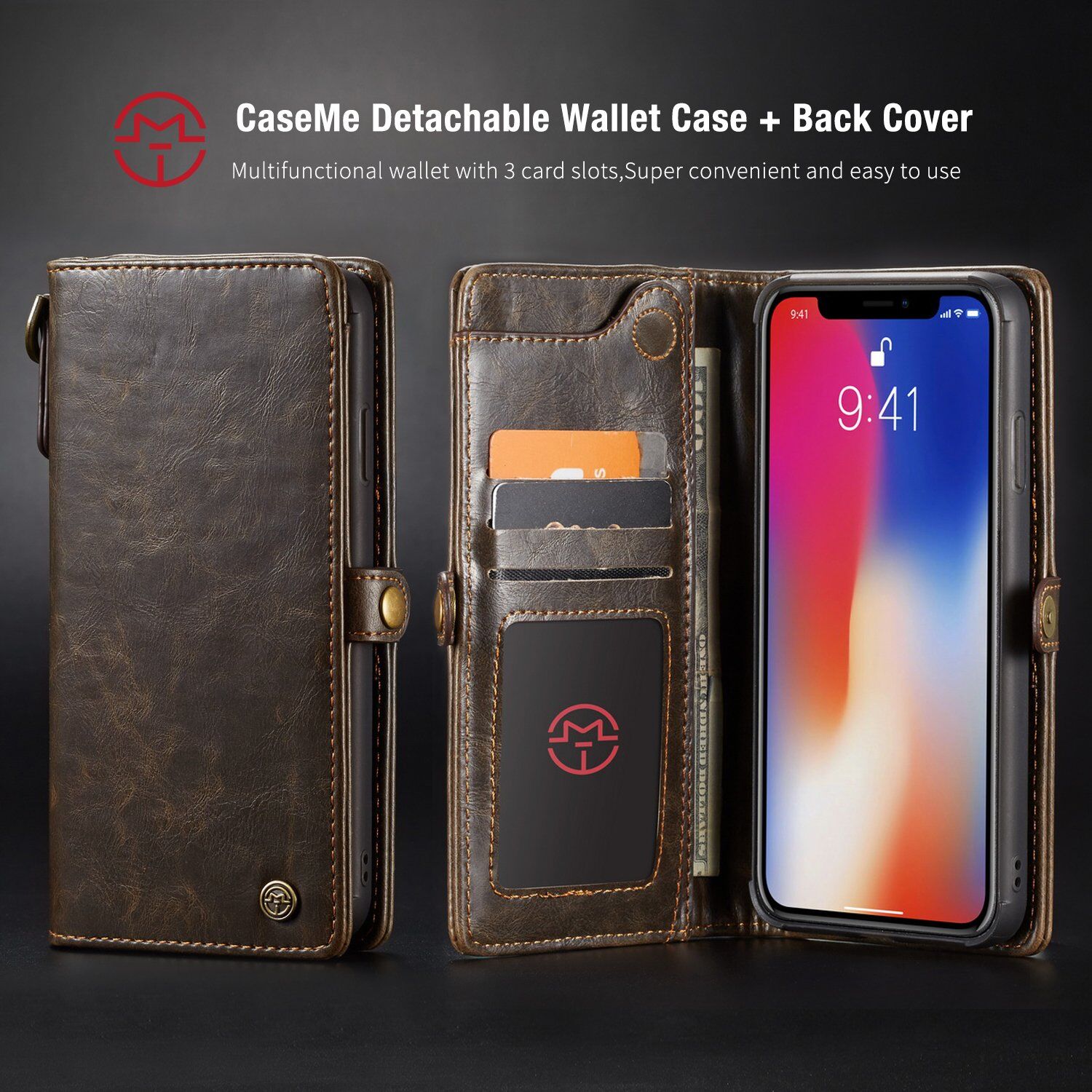 CASEME 2v1 odnímateľné puzdro pre iPhone XS Max – čierna