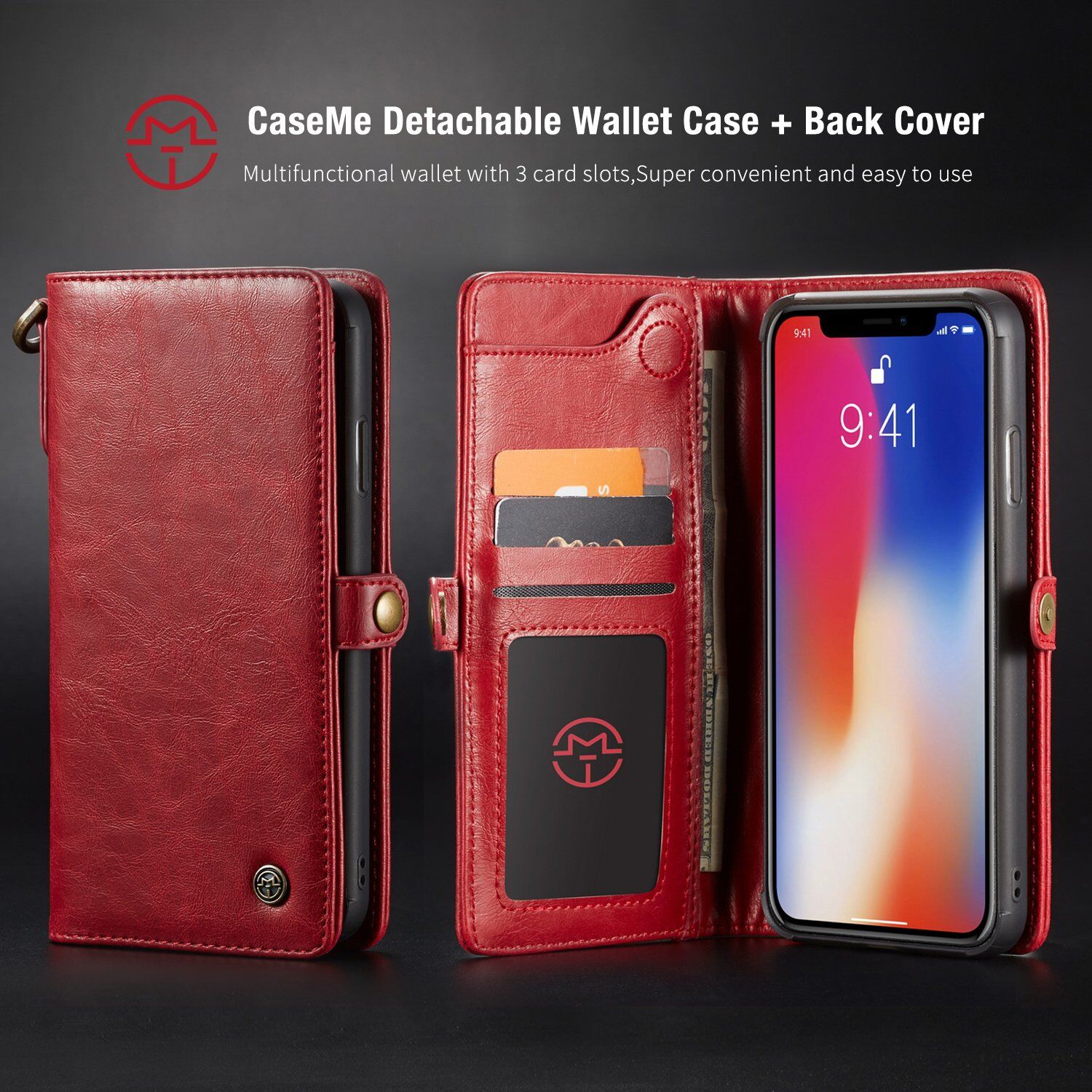 CASEME 2v1 odnímateľné puzdro pre iPhone XS Max – čierna