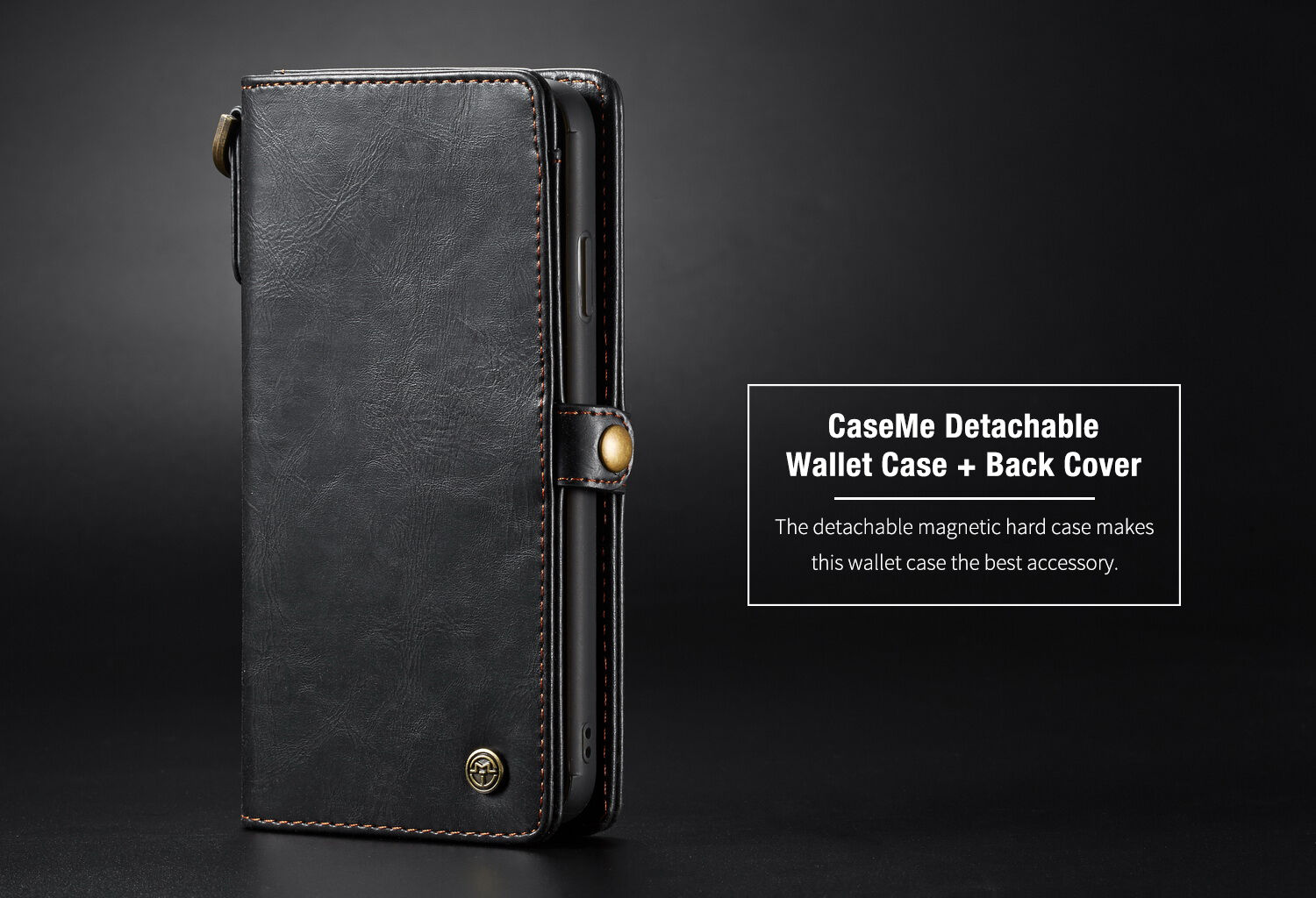 CASEME 2v1 odnímateľné puzdro pre iPhone XS Max – hnedá