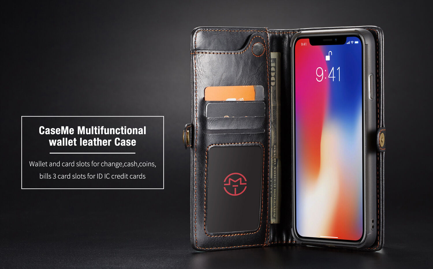 CASEME 2v1 odnímateľné puzdro pre iPhone XS Max – hnedá