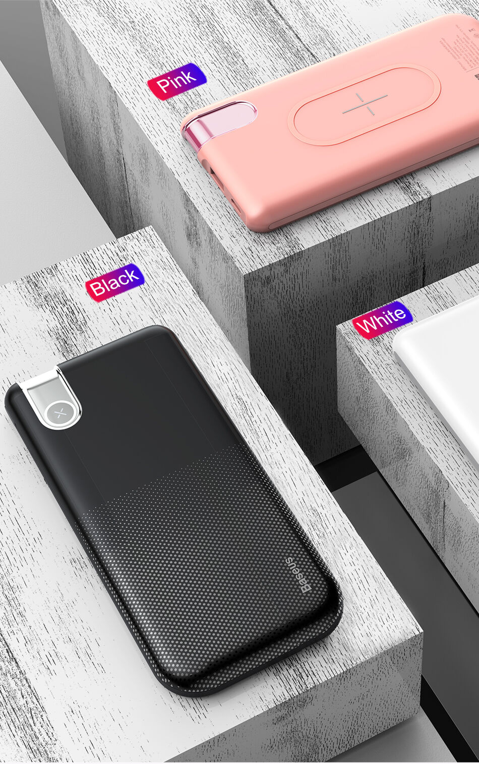 BASEUS powerbanka 10000mAh s bezdrôtovým nabíjaním – čierna
