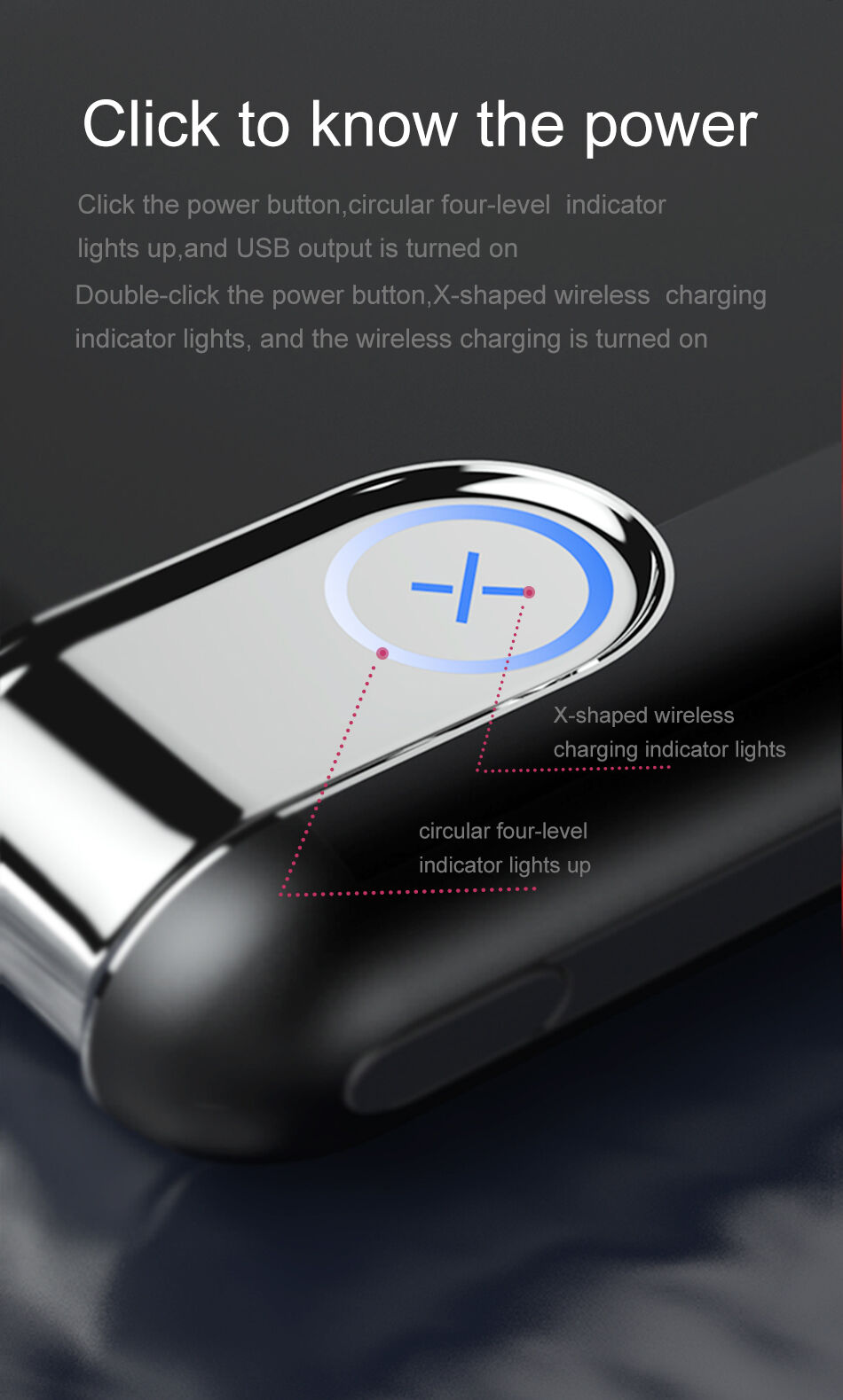 BASEUS powerbanka 10000mAh s bezdrôtovým nabíjaním – čierna