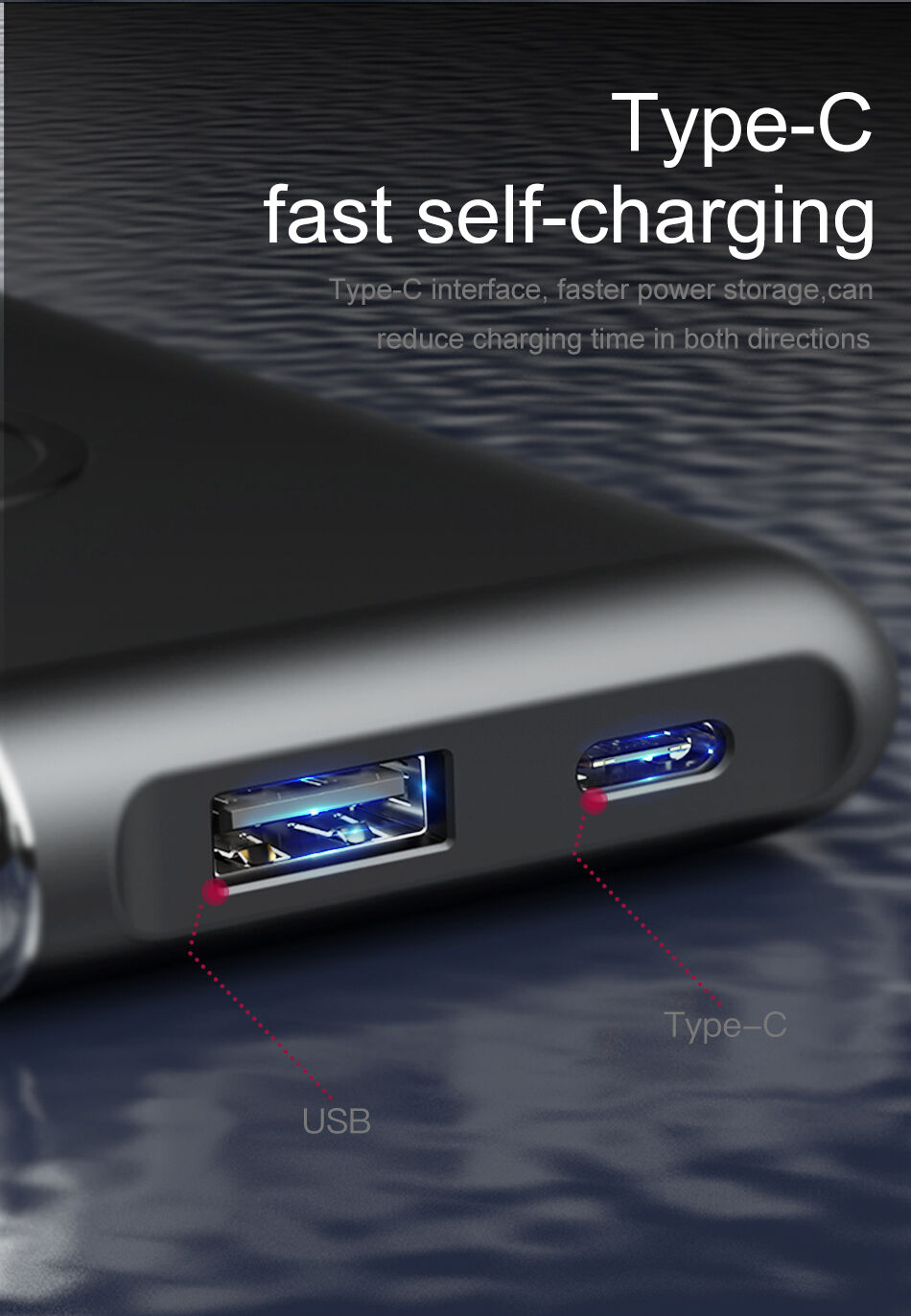 BASEUS powerbanka 10000mAh s bezdrôtovým nabíjaním – čierna