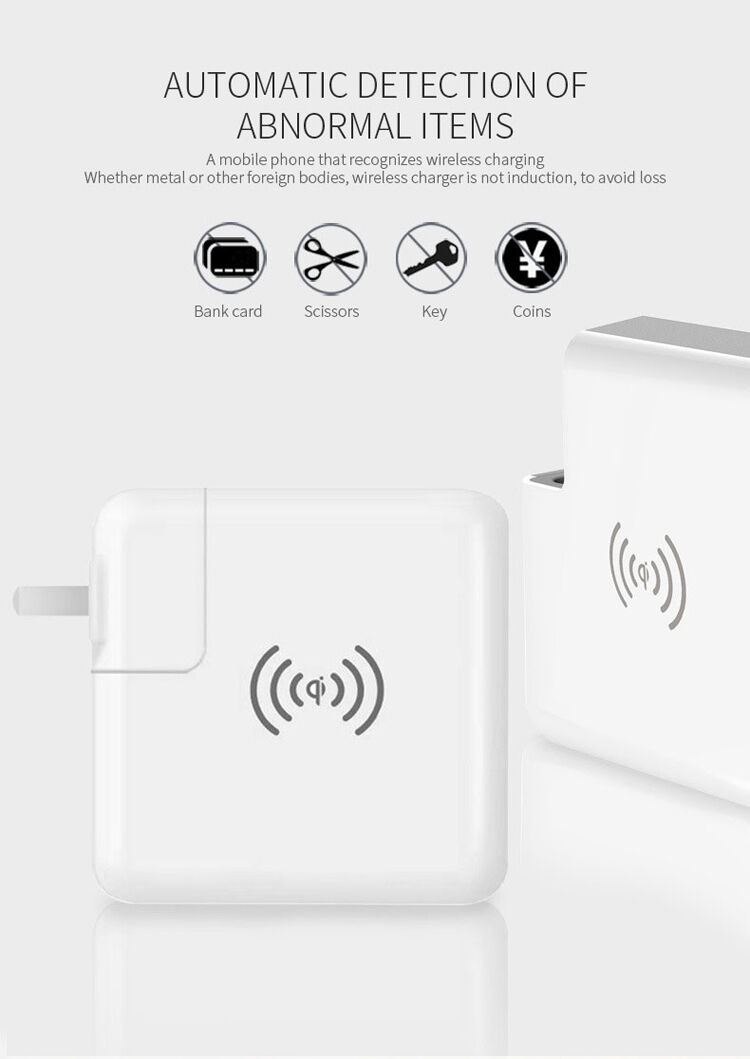 Nabíjačka / powerbanka 6700 mAh s výmennými zástrčkami (AU/UK/US/EÚ) a bezdrôtovým nabíjaním