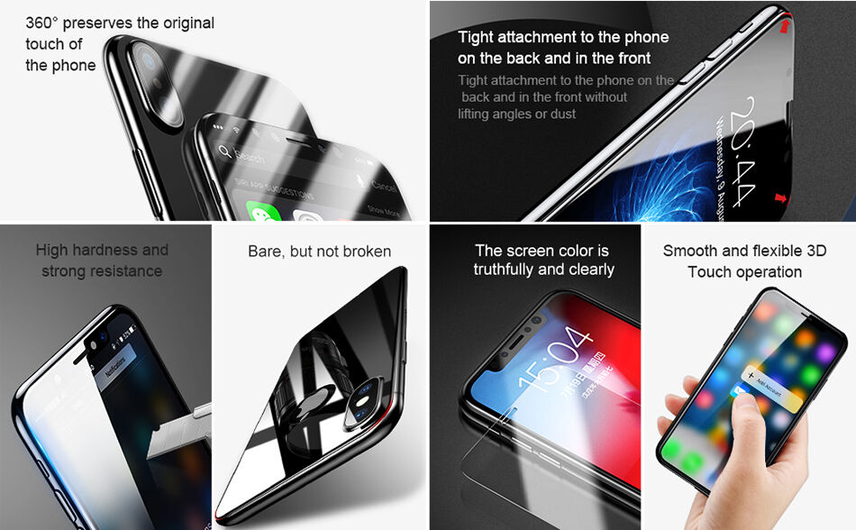 BASEUS tvrdené sklo na prednú aj zadnú stranu pre iPhone XS Max