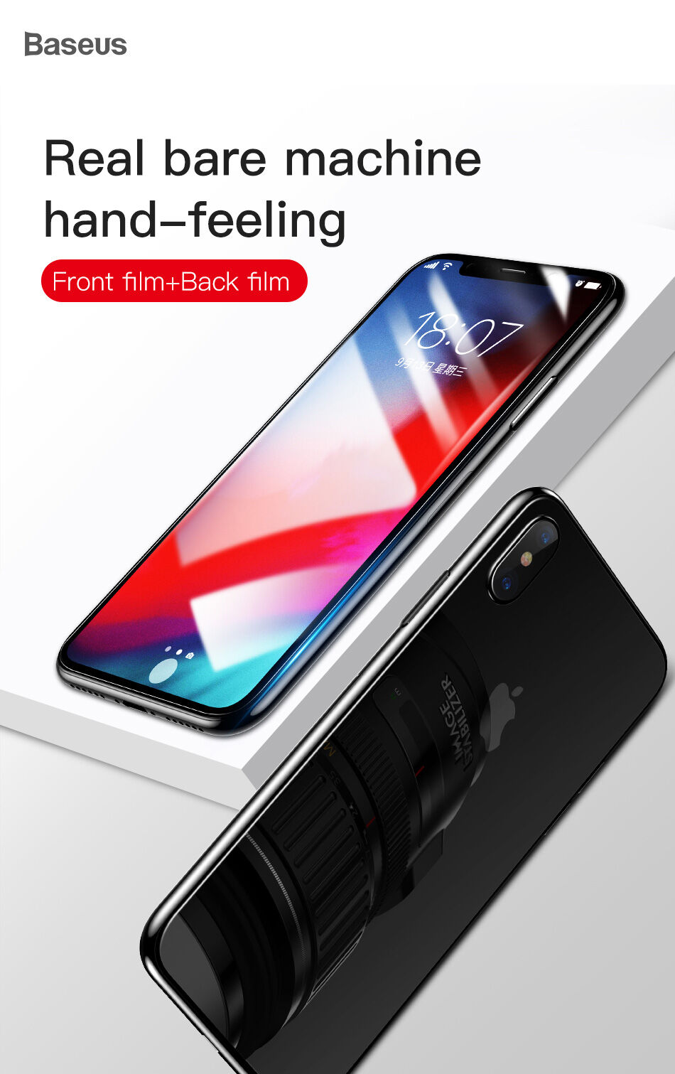 BASEUS tvrdené sklo na prednú aj zadnú stranu pre iPhone XS Max