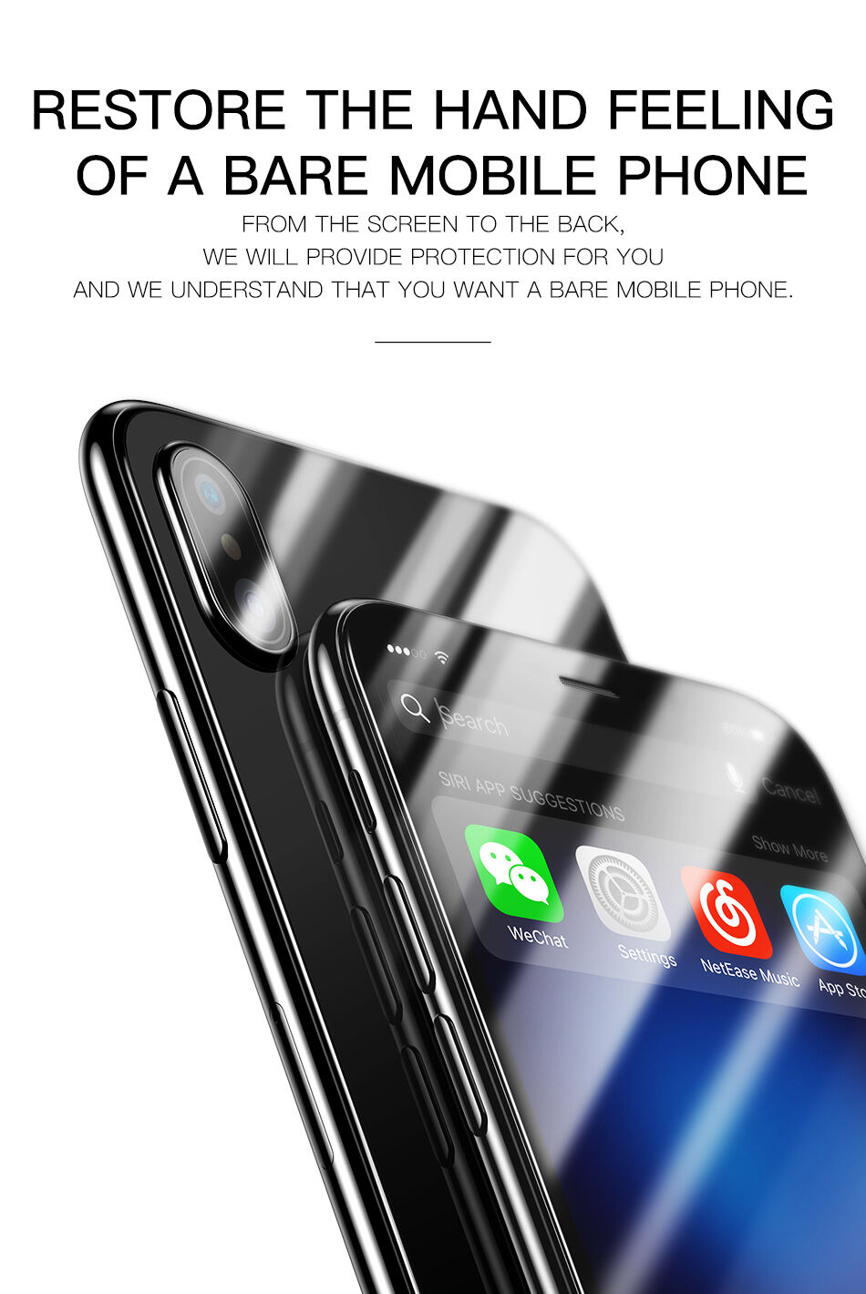BASEUS tvrdené sklo na prednú aj zadnú stranu pre iPhone XS Max