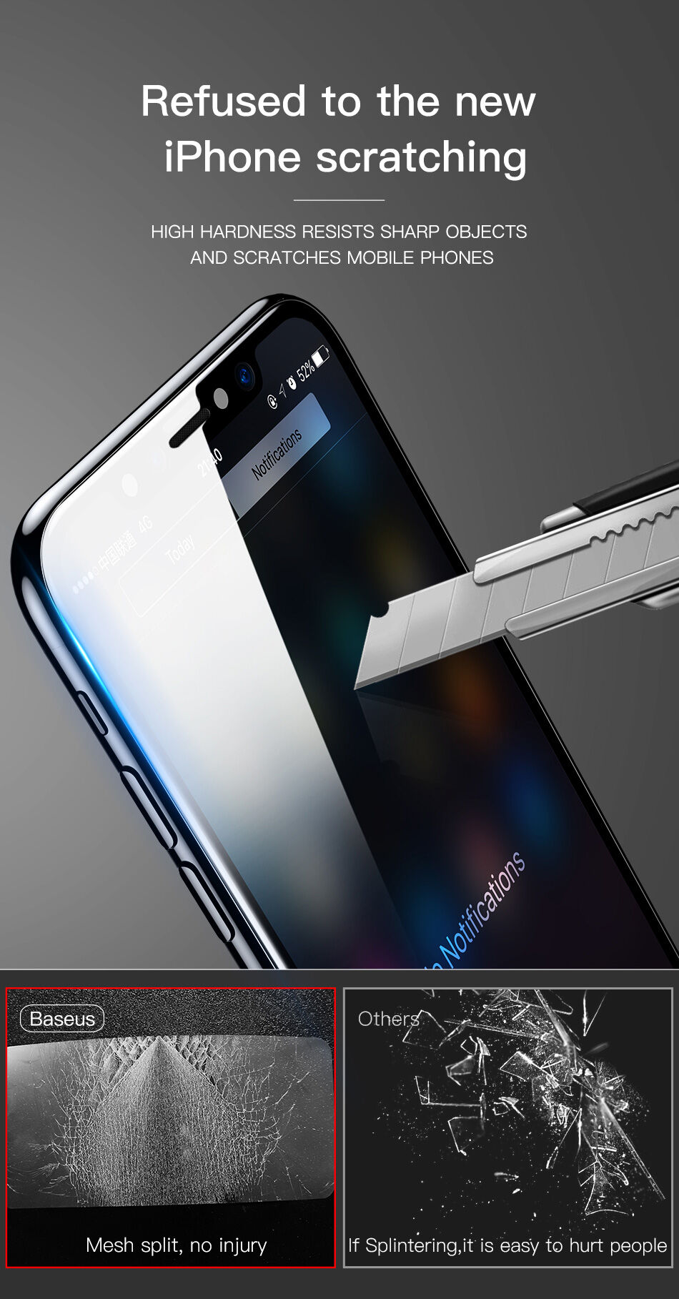 BASEUS tvrdené sklo na prednú aj zadnú stranu pre iPhone XS Max