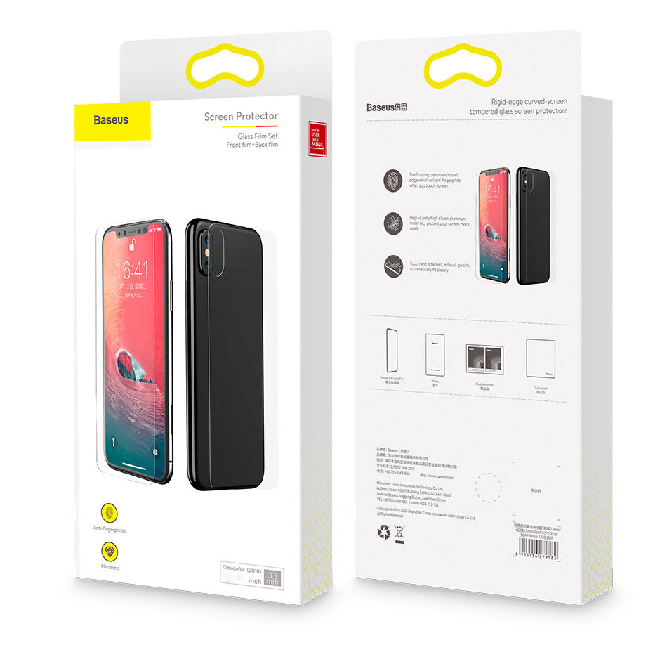 BASEUS tvrdené sklo na prednú aj zadnú stranu pre iPhone XS Max BASEUS tvrdené sklo na prednú aj zadnú stranu pre iPhone XS Max