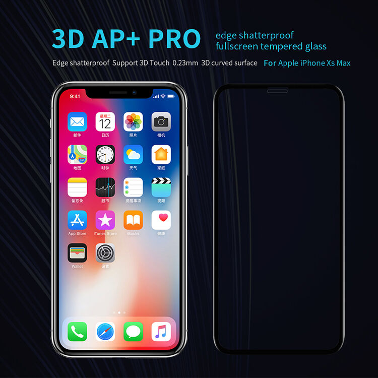 NILLKIN tvrdené 3D sklo pre iPhone XS Max / 11 Pro Max – čierne