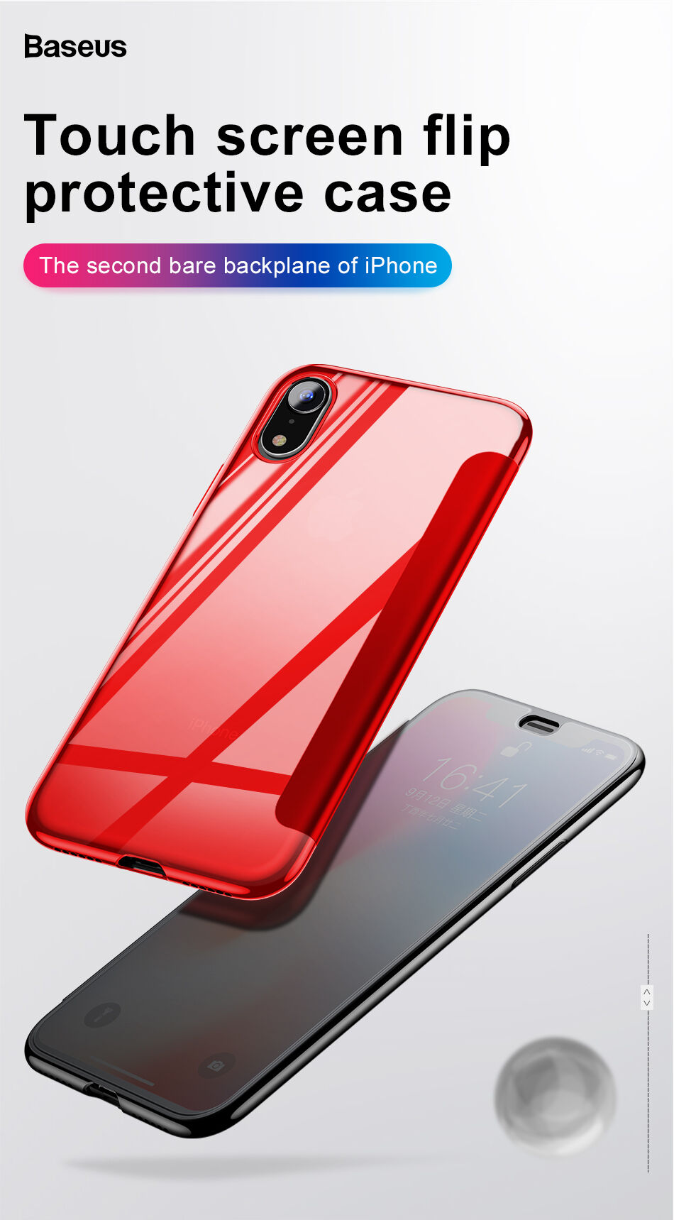 BASEUS flipové puzdro pre iPhone XR – čierna