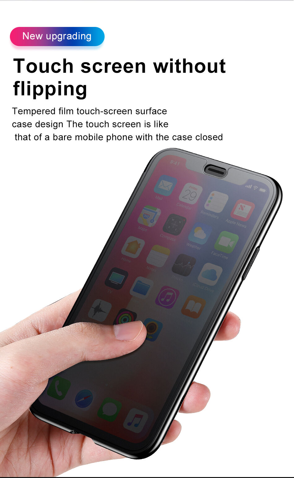 BASEUS flipové puzdro pre iPhone XR – čierna