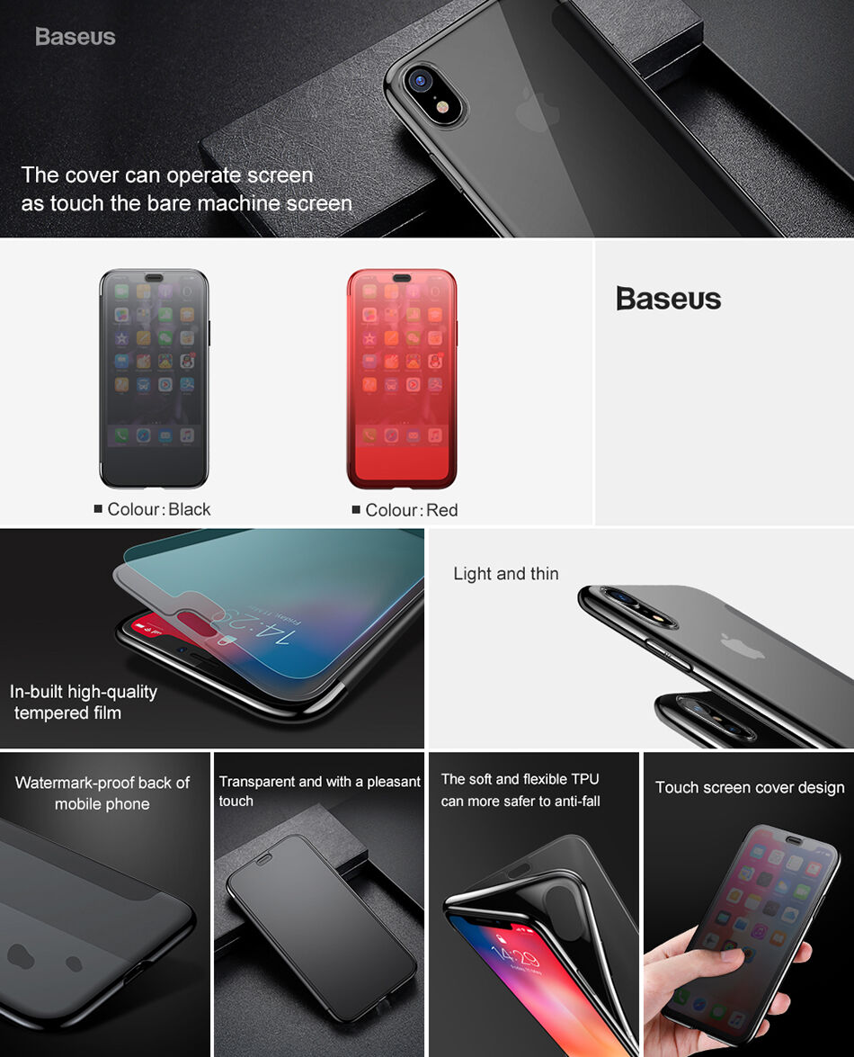 BASEUS flipové puzdro pre iPhone XR – červená
