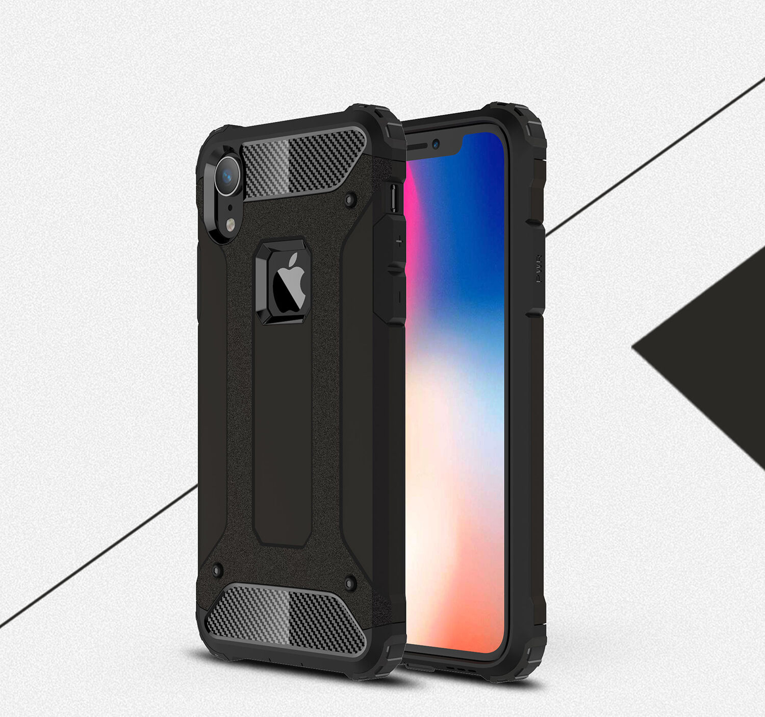 Superodolný „Armor“ kryt pre iPhone XR – čierna