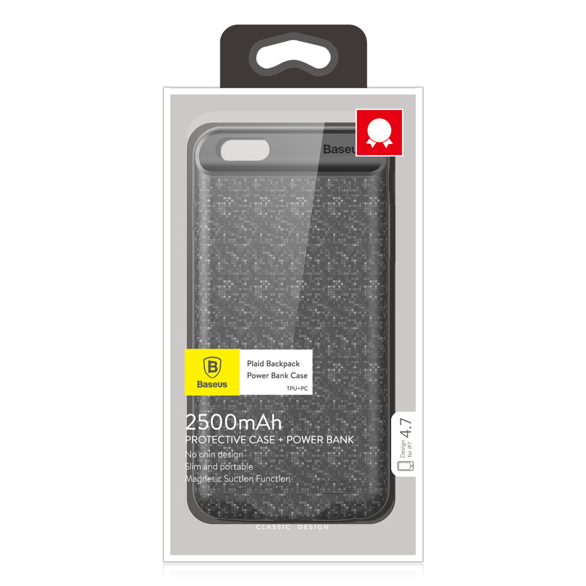 BASEUS dizajnový kryt s batériou 5000 mAh pre Apple iPhone SE (2020/2022) / 8 / 7 – krémový