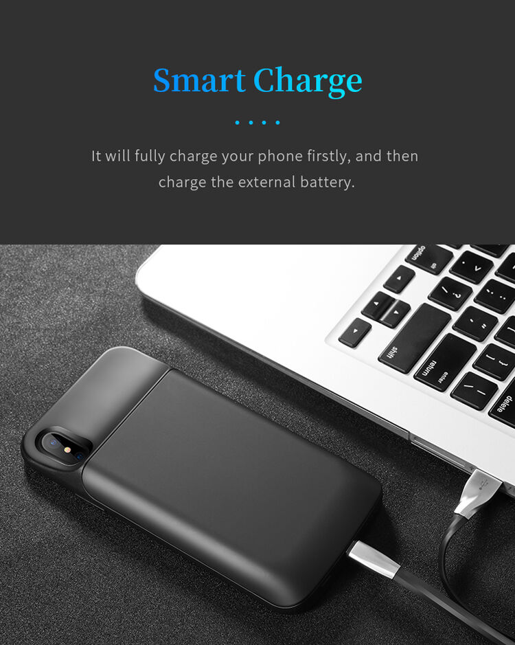 ROCK kryt s batériou 6000 mAh pre iPhone XS / iPhone X – čierny