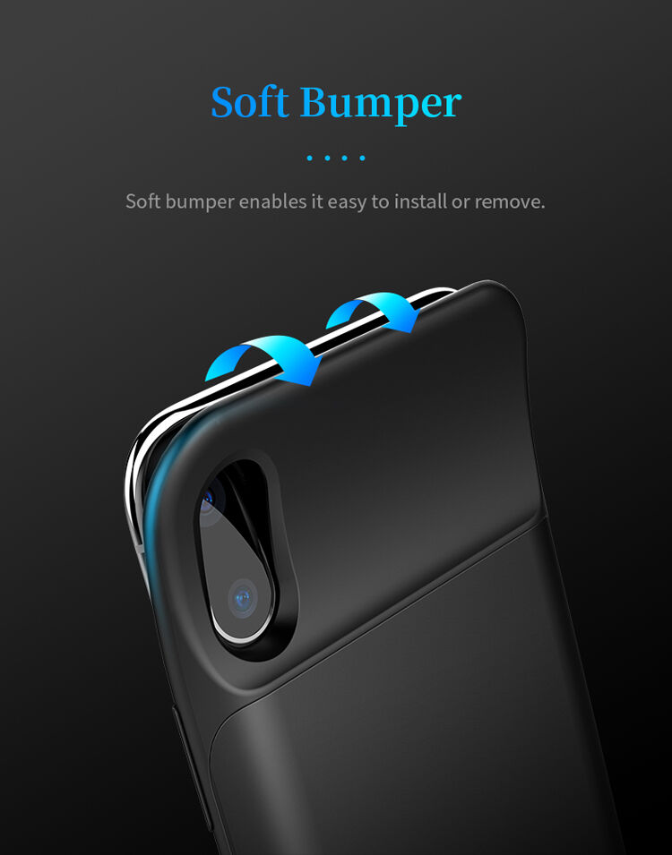 ROCK kryt s batériou 6000 mAh pre iPhone XS / iPhone X – čierny