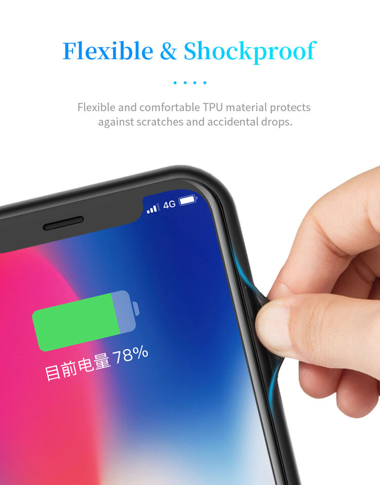 ROCK kryt s batériou 6000 mAh pre iPhone XS / iPhone X – čierny