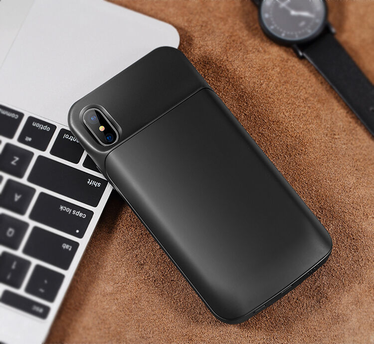 ROCK kryt s batériou 6000 mAh pre iPhone XS / iPhone X – čierny