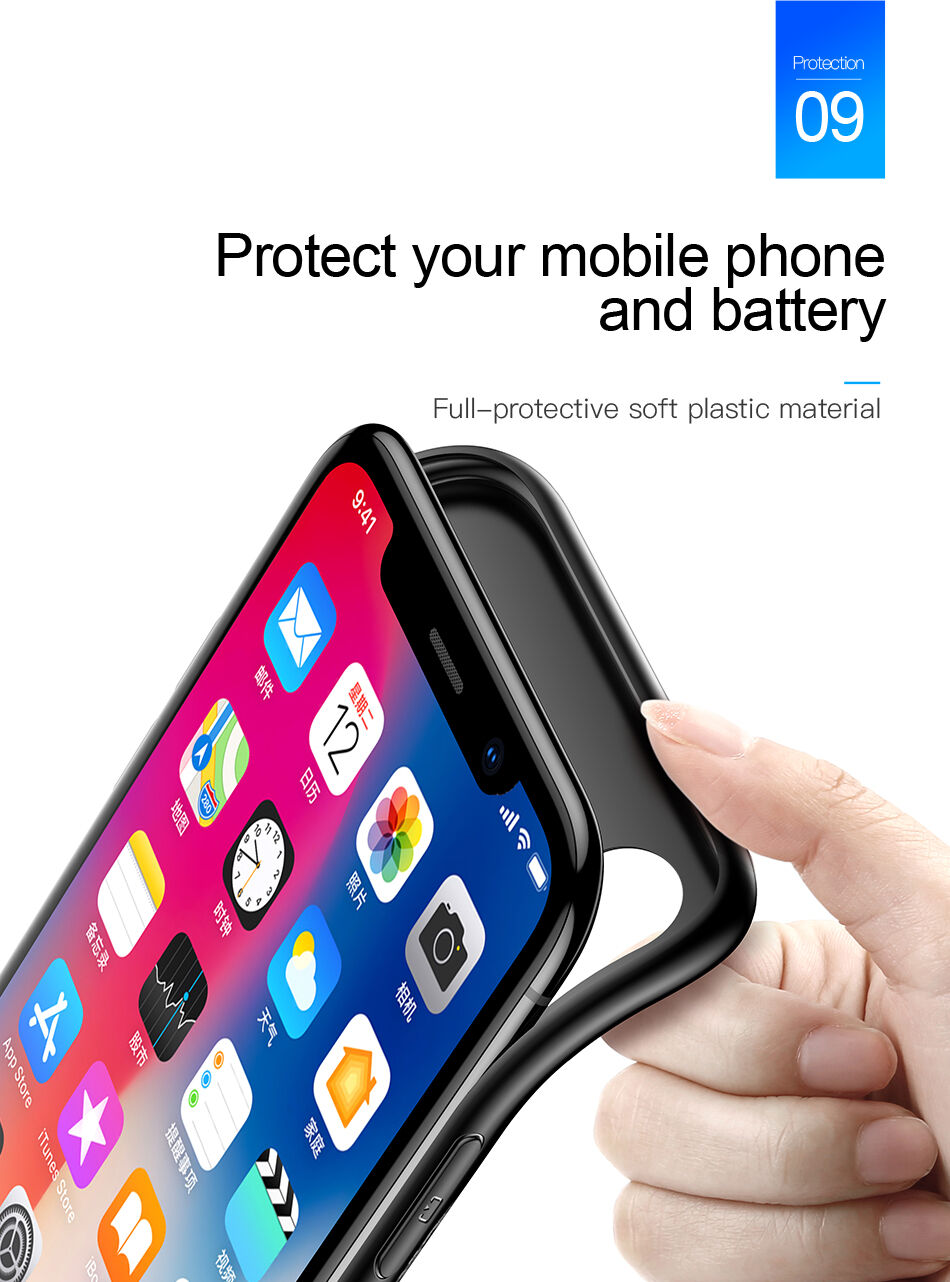 BASEUS kryt s batériou 3500 mAh pre iPhone X – biely