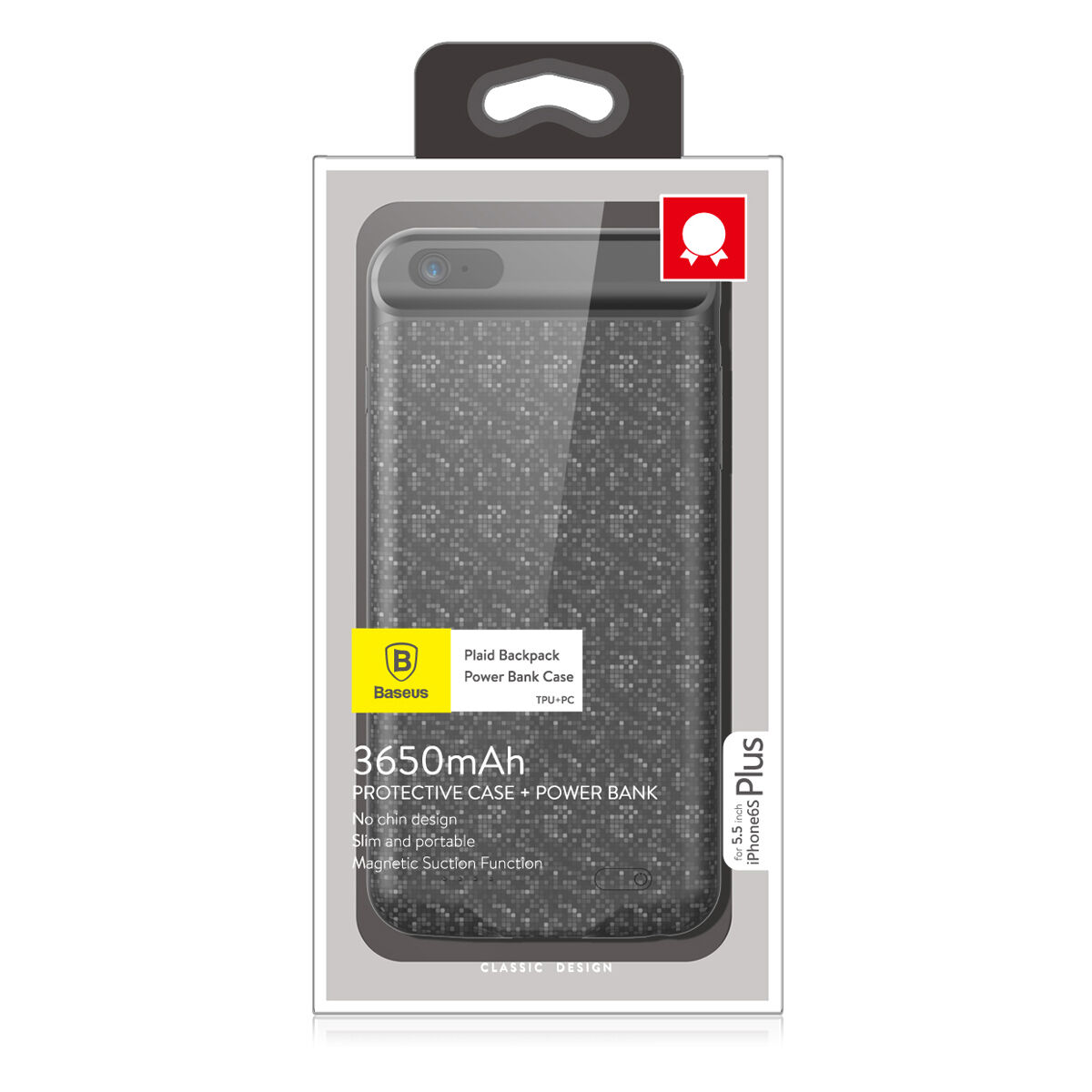 BASEUS dizajnový kryt s batériou 5000 mAh pre Apple iPhone 6 / 6S – krémový
