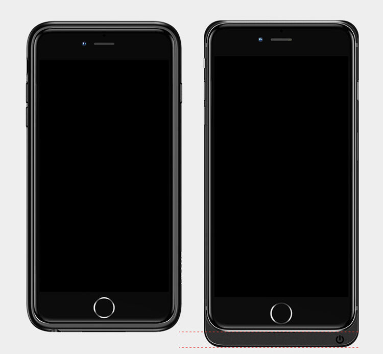 USAMS kryt s batériou 3000 mAh a ochranou šošovky pre Apple iPhone SE (2020/2022) / 8 / 7 / 6S / 6 – čierny