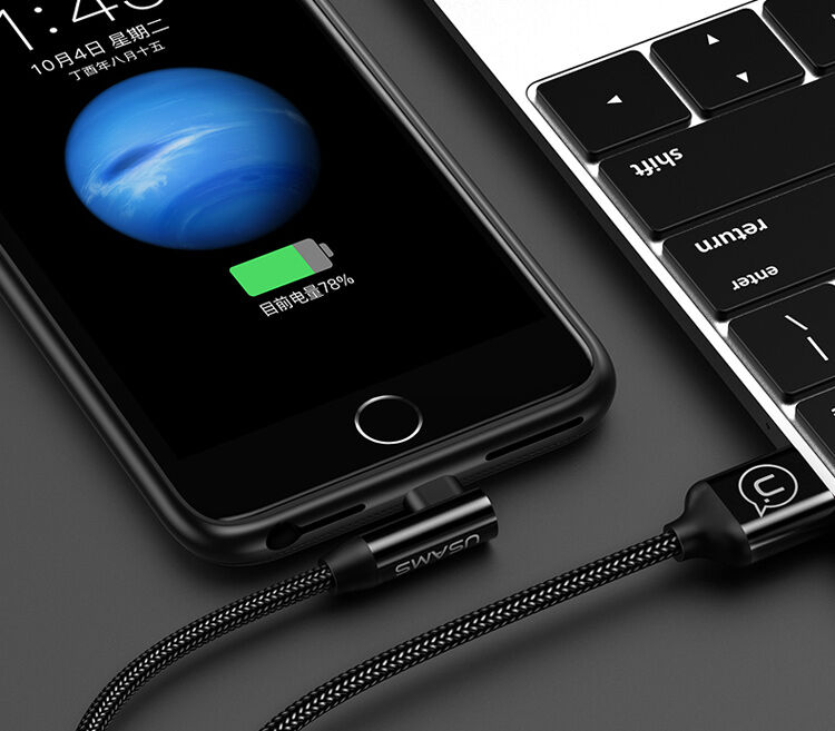 USAMS kryt s batériou 3000 mAh a ochranou šošovky pre Apple iPhone SE (2020/2022) / 8 / 7 / 6S / 6 – čierny