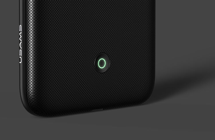 USAMS kryt s batériou 3000 mAh a ochranou šošovky pre Apple iPhone SE (2020/2022) / 8 / 7 / 6S / 6 – čierny