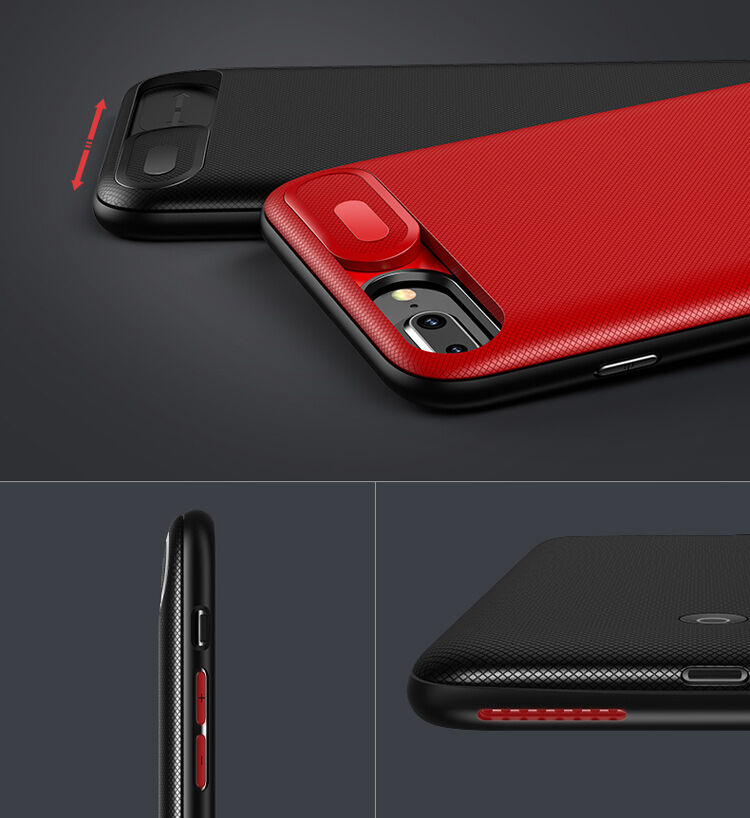 USAMS kryt s batériou 3000 mAh a ochranou šošovky pre Apple iPhone SE (2020/2022) / 8 / 7 / 6S / 6 – čierny