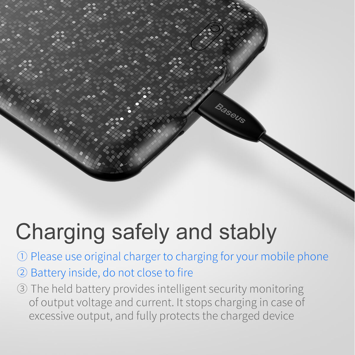 BASEUS dizajnový kryt s batériou 5000 mAh pre Apple iPhone 7 – čierny