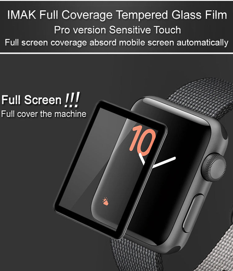 IMAK Pro+ temperované sklo 2.5D pre Apple Watch – 38 mm – čierne