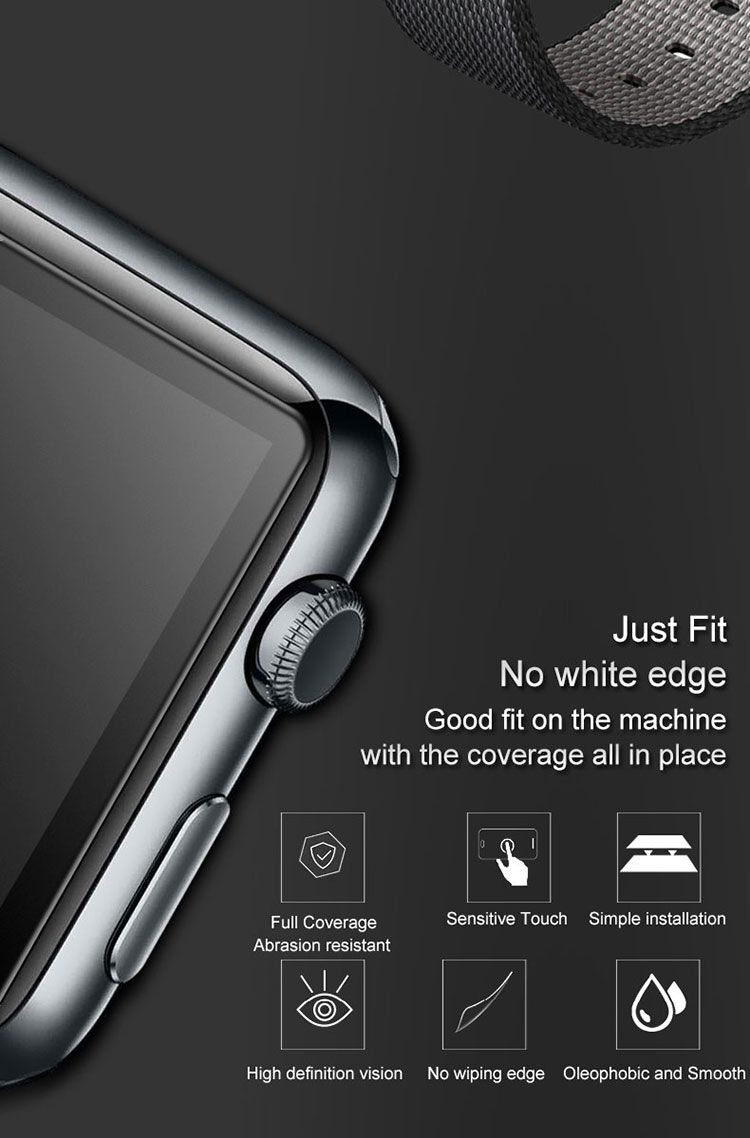 IMAK Pro+ temperované sklo 2.5D pre Apple Watch – 38 mm – čierne