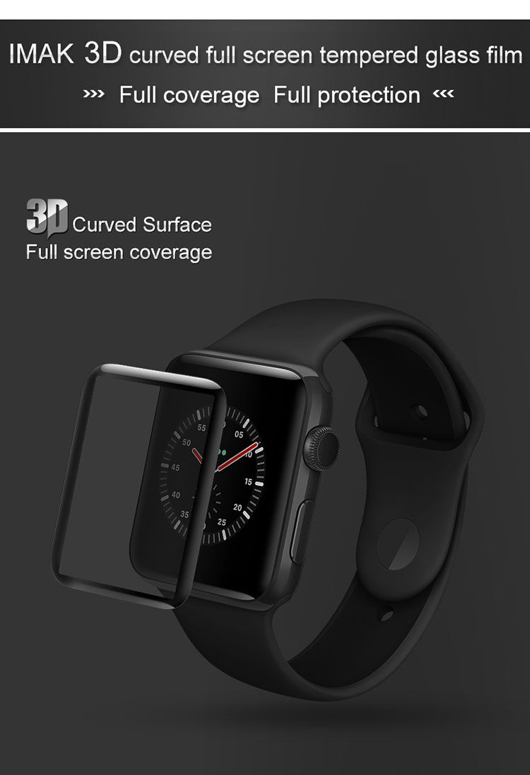 IMAK 3D temperované sklo so zaoblenou hranou pre Apple Watch 38mm