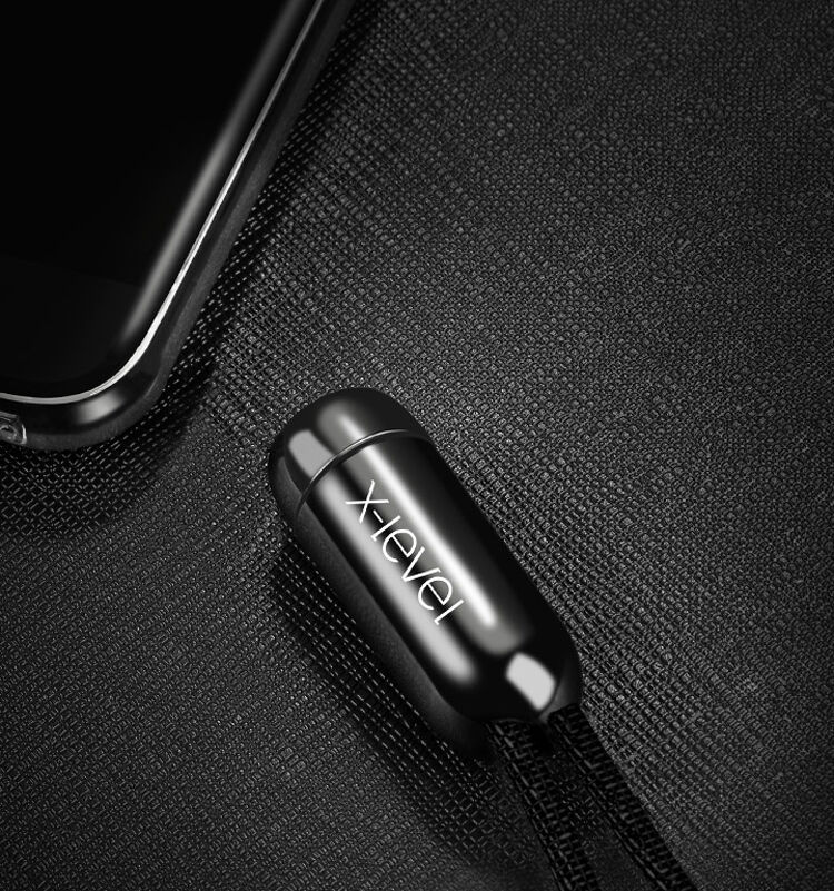 X-LEVEL elegantný USB/lightning kábel pre Apple iPhone/iPad/iPod – 8 cm – zelený