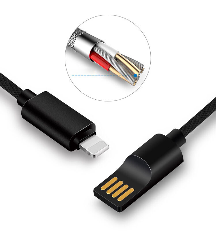 X-LEVEL elegantný USB/lightning kábel pre Apple iPhone/iPad/iPod – 8 cm – zelený