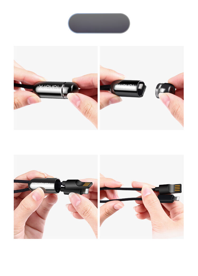 X-LEVEL elegantný USB/lightning kábel pre Apple iPhone/iPad/iPod – 8 cm – zelený