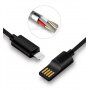 X-LEVEL elegantný USB/lightning kábel pre Apple iPhone/iPad/iPod – 8 cm – čierny