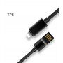 X-LEVEL elegantný USB/lightning kábel pre Apple iPhone/iPad/iPod – 8 cm – čierny