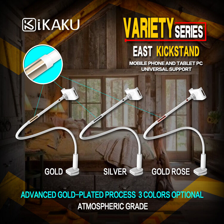 KAKUSIGA univerzálny polohovateľný stojan pre iPhone/iPad – bielo-zlatý