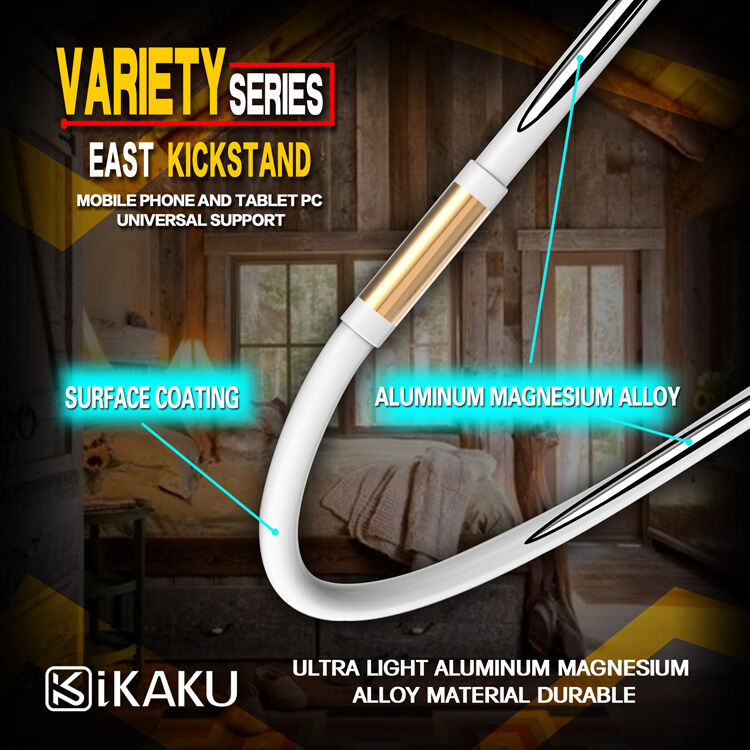 KAKUSIGA univerzálny polohovateľný stojan pre iPhone/iPad – bielo-zlatý