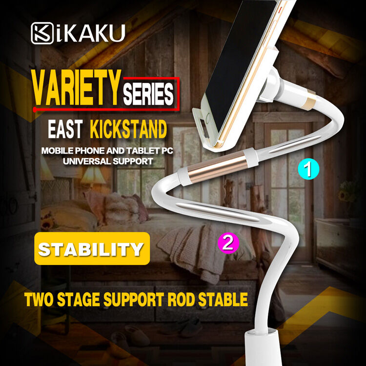 KAKUSIGA univerzálny polohovateľný stojan pre iPhone/iPad – bielo-strieborný