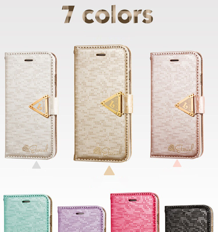 Otvárací obal/puzdro s diamantovým leskom a magnetickým pásikom na iPhone 6S/6 – biely