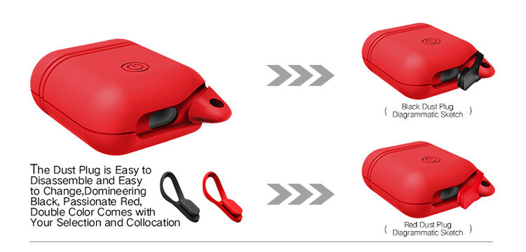 Vode a&nbsp;prachu odolný silikónový ochranný obal pre AirPods 1 / 2 – čierny