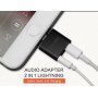 OCUBE 2v1 redukcia Lightning na 3,5&nbsp;mm port a&nbsp;Lightning pre Apple iPhone – čierna