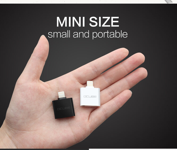 OCUBE 2v1 redukcia Lightning na 3,5&nbsp;mm port a&nbsp;Lightning pre Apple iPhone – čierna